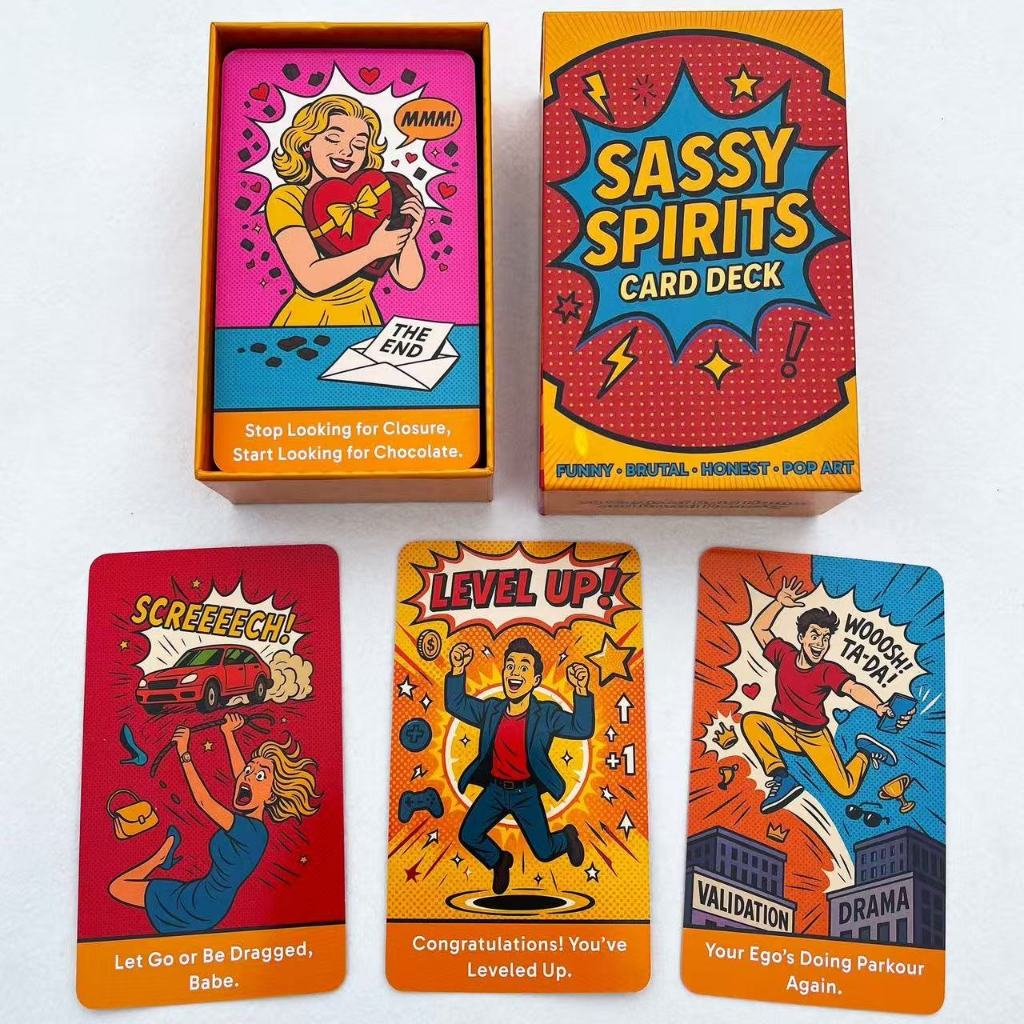 [คลังสินค้าพร้อม] Heaven and Earth Cover 12X7CM English/Viper Oracle Card Board Game Playful Spirit 