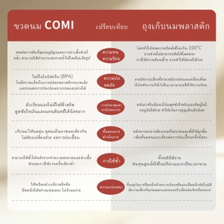 COMI ขวดแก้วเก็บน้ํานมเด็ก 180ml 240ml - ปลอดภัยและเชื่อถือได้สําหรับการเก็บรักษานมแม่