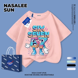 【จัดส่งจากกรุงเทพฯ】เสื้อผ้าฝ้ายสีดำสำหรับเด็ก ลายตัวเลข 67 และหุ่นยนต์การ์ตูนน่ารัก สนุกสนาน ใส่แล้วระบายอากาศดี เหมาะสำหรับหน้าร้อน เป็นเสื้อแขนสั้น เหมาะสำหรับเด็กอายุ 3-16 ปี ทั้งชายและหญิง