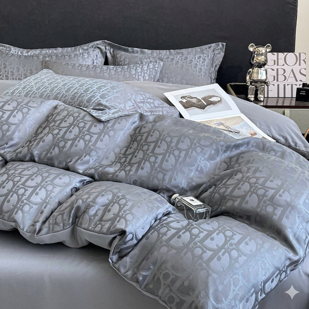 MIDO HOUSE ชุดเครื่องนอน 4 ชิ้น ขนาด 6 ฟุต ลายตัวอักษร INS เหมาะสำหรับที่นอนหนา 12 นิ้ว ทำจากผ้าฝ้าย 100% (ไม่รวมผ้าห่ม) สไตล์มินิมอลแบบนอร์ดิก มีปลอกหมอนให้ด้วย เนื้อผ้าอ่อนโยนต่อผิว สไตล์เกาหลีมินิมอล