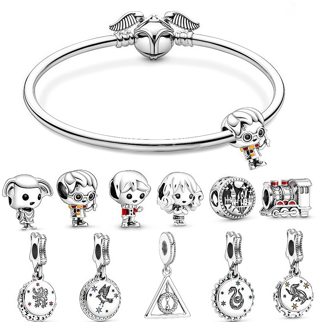 925 Silver Harry Potter Series Charm Bead/Golden Flying Thief, Magic Jewelry, Bracelet DIY Accessories