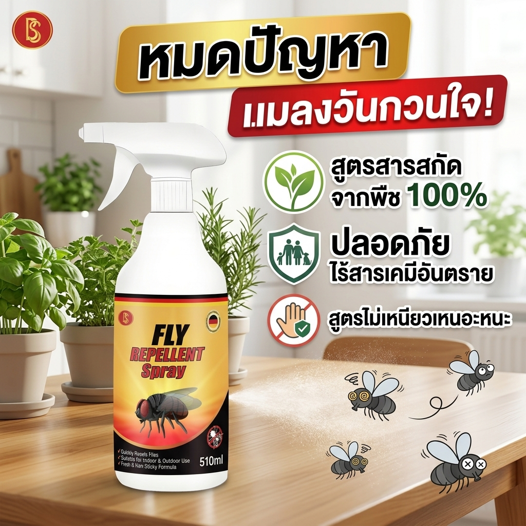กำจัดแมลงวัน ได้ผล 100%! OHH สเปรย์ไล่แมลงวัน ไล่แมลงหวี่ กำจัดได้อย่างแข็งแกร่ง ปกป้องยาวนาน 510ml