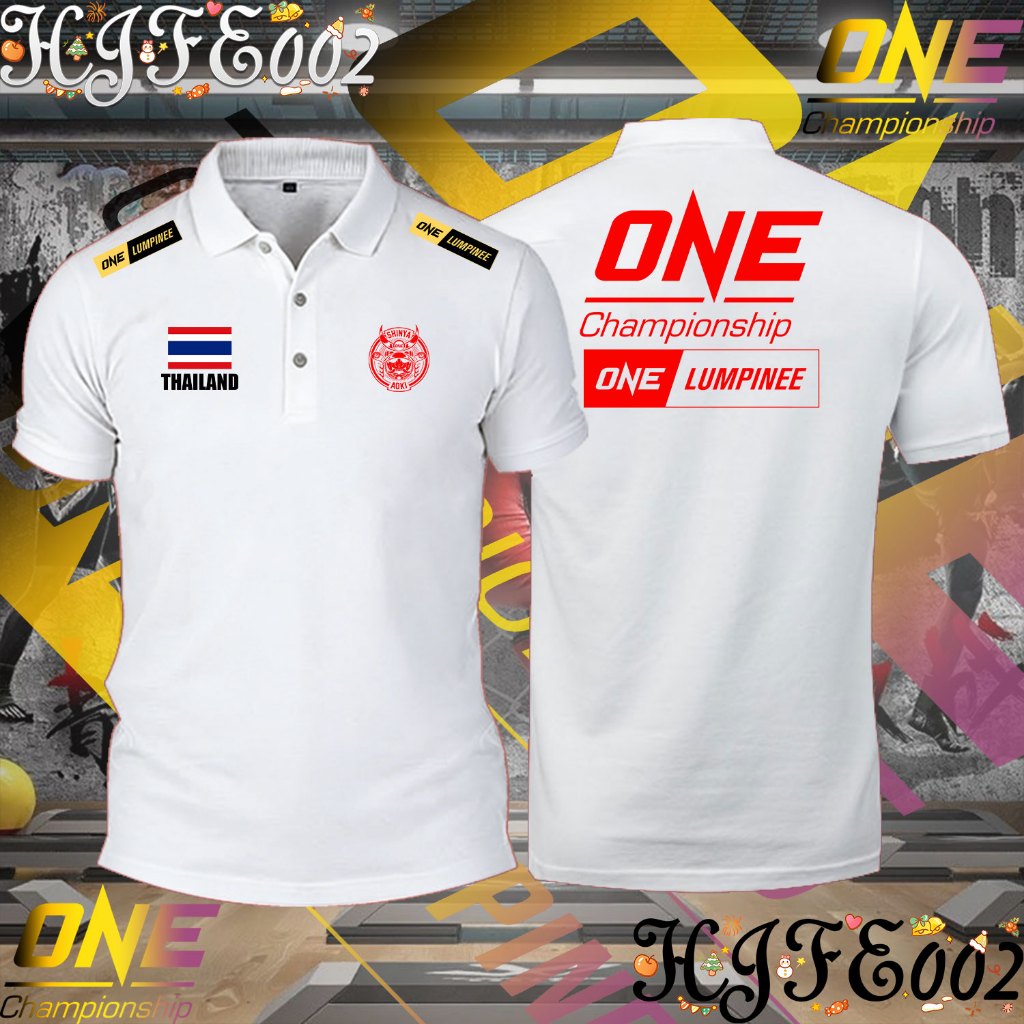โปโล Men's "ONE Fighting Championship" ONE SAMURAI 1 Thailand การแข่งขันชกมวย เสื้อดำ Unisex Polo Tee กีฬาโปโล#03