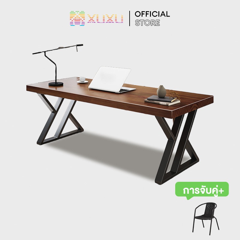 XUXU โต๊ะทํางาน โต๊ะเรียน 100/120/140cm โต๊ะคอมไม้ โต๊ะเกมมิ่ง ขนาดใหญ่ ห้องนอนและสำนักงาน
