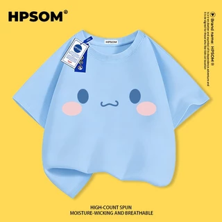 【จัดส่งภายในหนึ่งวันในกรุงเทพฯ】 เสื้อยืดแขนสั้นสีขาวสำหรับเด็ก ผ้าฝ้ายแท้ ระบายอากาศดี สวมใส่สบาย เหมาะสำหรับทั้งเด็กชายและเด็กหญิง ลายอิโมจิหน้าน่ารัก
