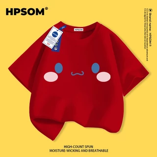 【จัดส่งภายในหนึ่งวันในกรุงเทพฯ】 เสื้อยืดแขนสั้นสีขาวสำหรับเด็ก ผ้าฝ้ายแท้ ระบายอากาศดี สวมใส่สบาย เหมาะสำหรับทั้งเด็กชายและเด็กหญิง ลายอิโมจิหน้าน่ารัก
