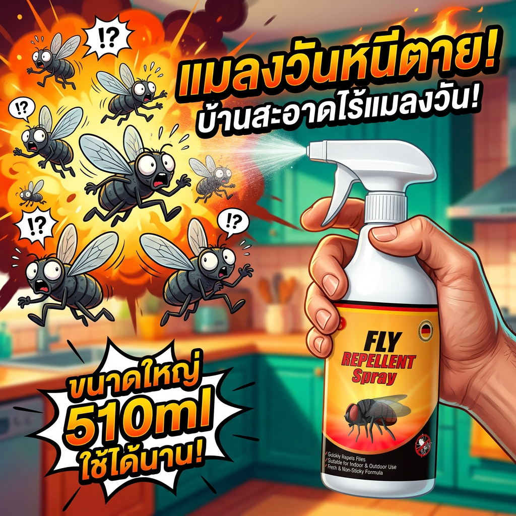 ✅ฉีดครั้งเดียว แมลงวันหนีหมดทันที✅ANAN สเปรย์ไล่แมลงวัน ฆ่าแมลงวัน ไล่แมลงหวี่ ยาแมลงวัน 510ml ผลลัพธ์รวดเร็ว มีผลยาวนาน ป้องกันแมลงวันได้ยาวนาน นวัตกรรมล่าสุดจากเยอรมนี ปี 2026 สกัดจากพืชธรรมชาติ ปลอดภัยต่อคน