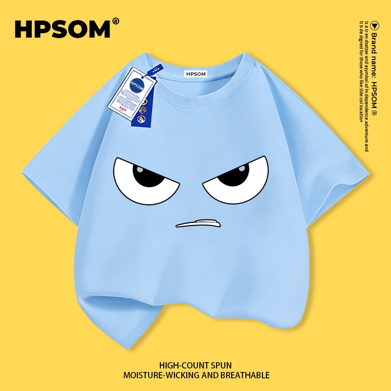 【จัดส่งภายในหนึ่งวันในกรุงเทพฯ】 เสื้อยืดแขนสั้นสำหรับเด็กสีน้ำเงินเข้ม ผ้าฝ้ายแท้ระบายอากาศดี ลายอิโมจิเท่ ๆ สุดเก๋ ไซส์ 3-16 ปี ทรงหลวมสบาย ใส่ลำลอง ราคา ถูกที่สุด ดีลบีเคเค แกลเลอรีภาพที่ 8