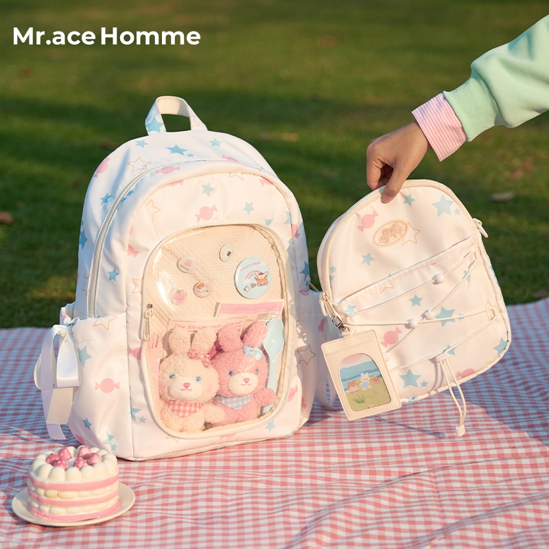 Mr.ace Homme حقيبة ظهر بنافذة شفافة للدمى والبطاقات — صورة 2