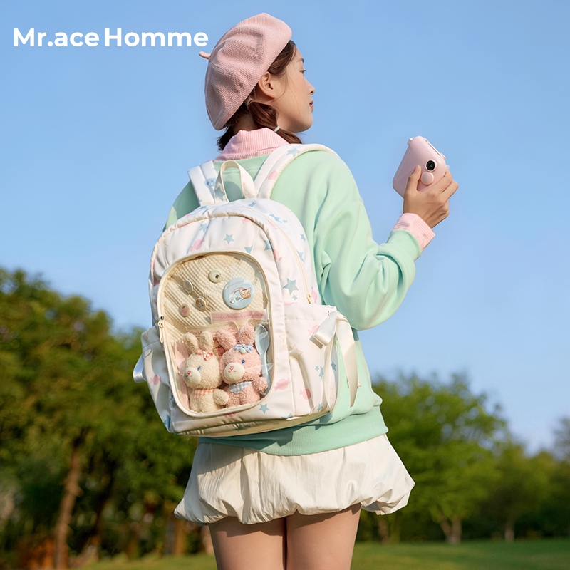 Mr.ace Homme حقيبة ظهر بنافذة شفافة للدمى والبطاقات — صورة 4