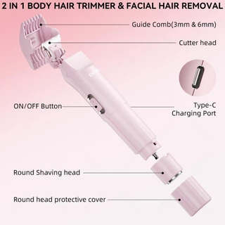 ENCHEN A6 Electric Hair Trimmer เครื่องตัดแต่งขนไฟฟ้า เครื่องโกนสำหรับผู้หญิง แบบ 2-in-1 อุปกรณ์กำจัดขนบริเวณร่างกายและใต้วงแขน สินค้ารับประกัน 1 ปี