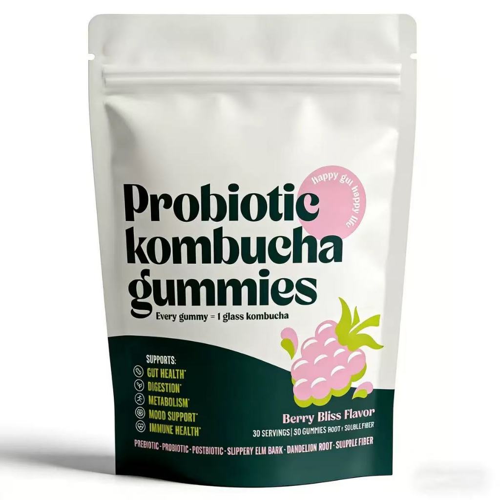 Kombucha Probiotic Gummies 30 Gummies Regulates gut สุขภาพและช่วยย่อยอาหาร เหมาะสําหรับเด็กและผู้ใหญ่