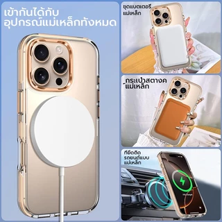 [X-IT]360° ขาตั้ง, กันกระแทก, รวมตัวป้องกันหน้าจอ 1 ชิ้น, เคสสําหรับ iPhone 17Pro Max/16/15/14/13 Pro Max, Clear Anti-Yellow, อุปกรณ์เสริมแม่เหล็ก