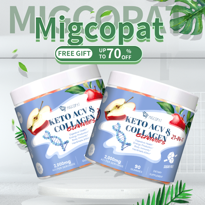 Migcotat กัมมี่น้ําส้มสายชูหมักแอปเปิ้ลปราศจากน้ําตาล, กัมมี่คีโต Acv 21 In 1 พร้อมคอลลาเจนเปปไทด์หล