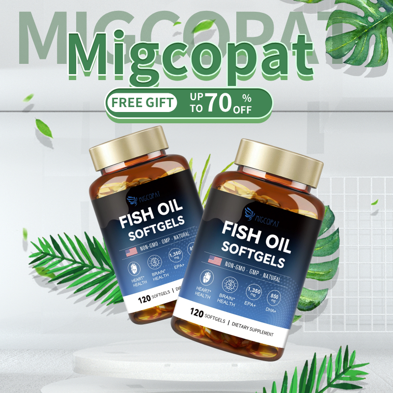 Migcotat Omega 3 Fish Oil Capsule 3800 Mg พร้อมกรดไขมัน Omega-3 | 1350 Mg EPA + 850 Mg DHA สําหรับหัวใจ ตา และภูมิคุ้มกันรองรับอาหารเสริมน้ํามันปลา
