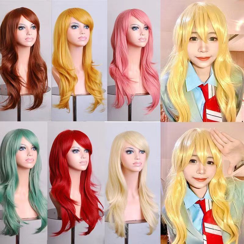 70 ซม. วิกผมยาวลอนใหญ่ วิกผมคอสเพลย์ หน้าม้าปัดข้าง ไฟเบอร์ทนความร้อน สีหลายเฉดให้เลือก สไตล์เกาหลีเปลี่ยนลุคประจำวัน คอสเพลย์ ถ่ายรูป