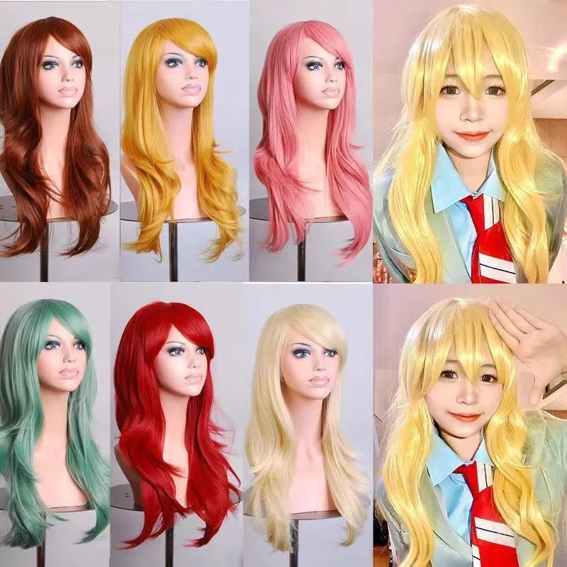 70 ซม. วิกผมยาวลอนใหญ่ วิกผมคอสเพลย์ หน้าม้าปัดข้าง ไฟเบอร์ทนความร้อน สีหลายเฉดให้เลือก สไตล์เกาหลีเปลี่ยนลุคประจำวัน คอสเพลย์ ถ่ายรูป