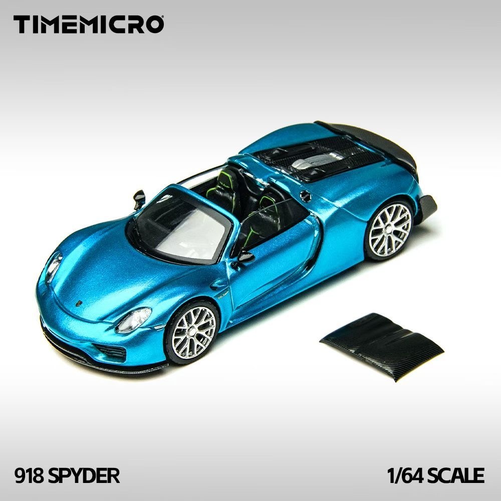 TIME MICRO TM 1: 64 Porsche 918 Spyder จําลองรถรุ่น Electroplating Blue Collection เครื่องประดับ