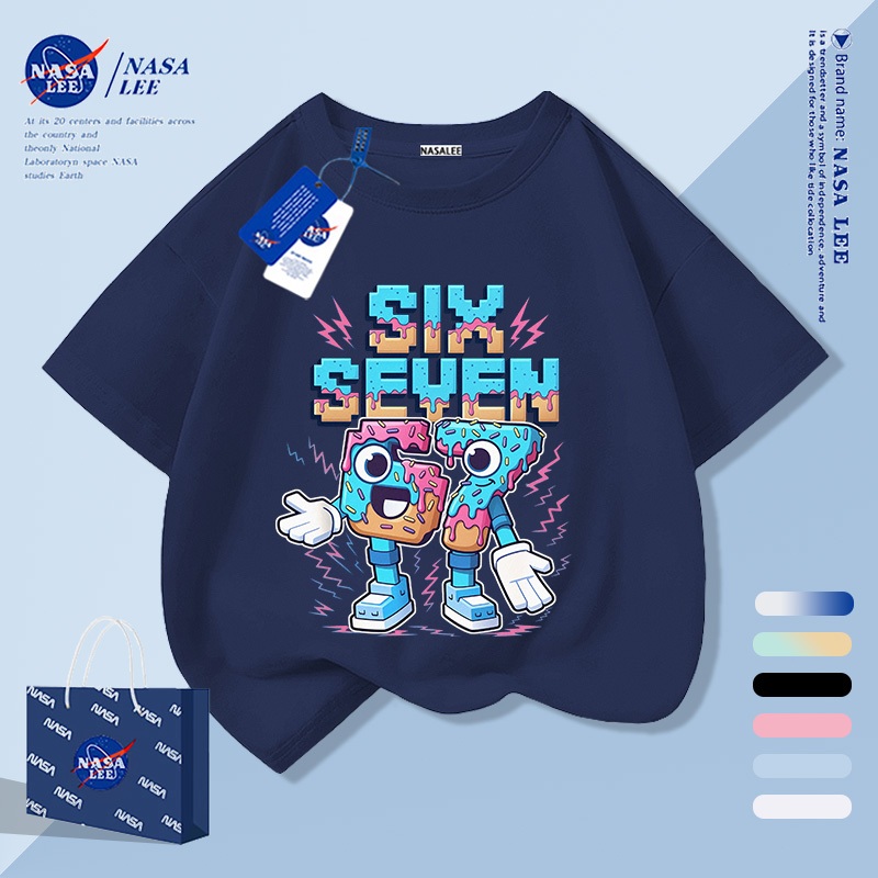 [จัดส่งในวันเดียวกัน] เสื้อยืดผ้าฝ้ายสำหรับทั้งชายและหญิง ออกแบบเหมือนเค้ก สไตล์แขนสั้น รอบคอกระชับ สำหรับเด็กอายุ 4-16 ปี