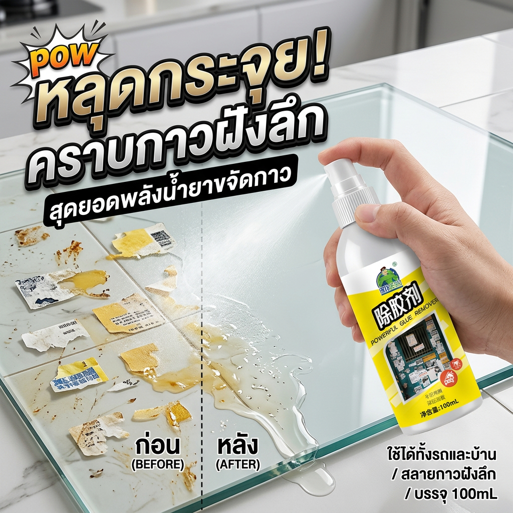 ⚡ทำความสะอาดใน 3 วินาที⚡ANAN สเปรย์ขจัดคราบกาว น้ำยาล้างกาว ลอกสติกเกอร์ ไม่ทำลายพื้นผิว ขจัดคราบกาวฝังแน่น สลายคราบลึก