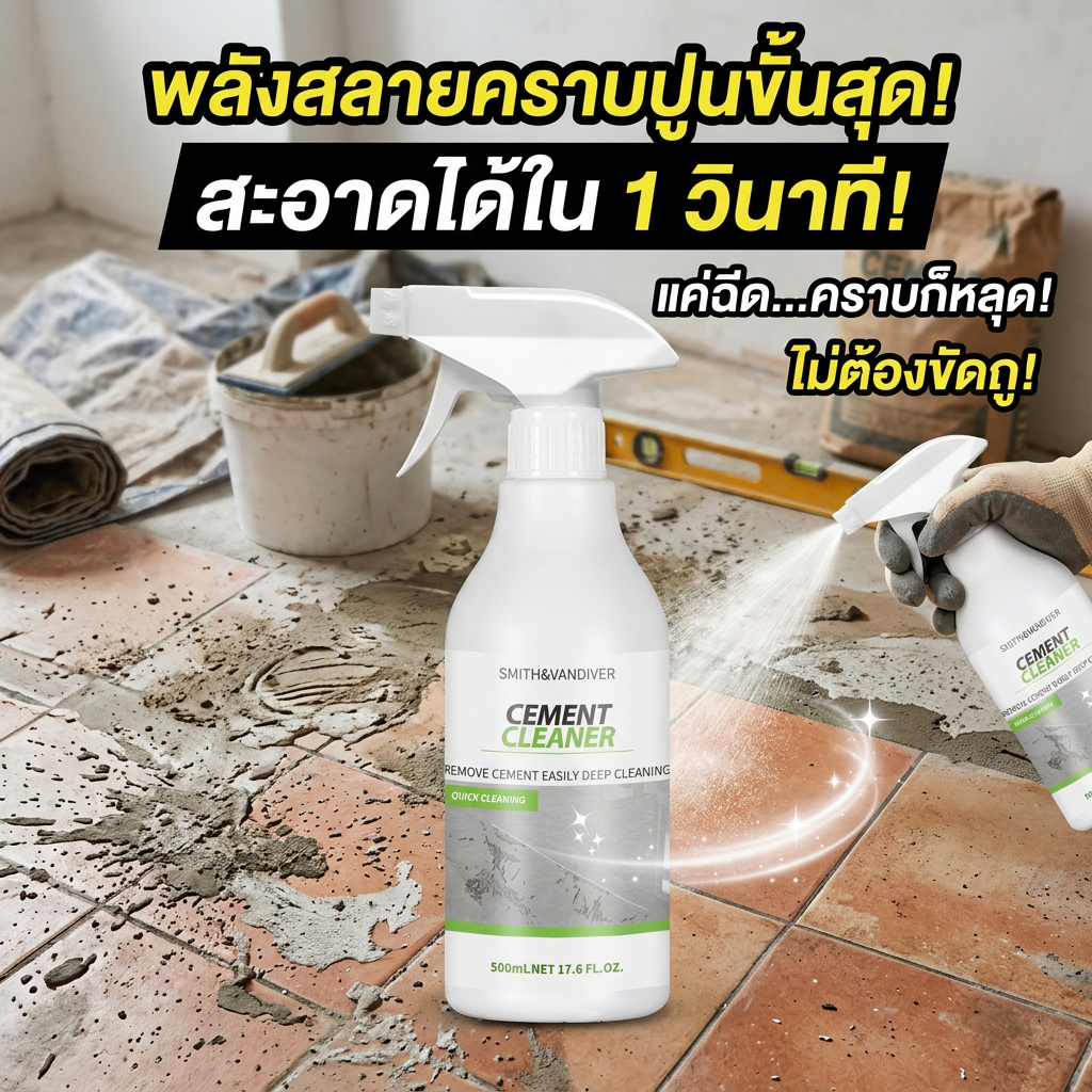 ทำความสะอาดคราบปูนฝังแน่นใน 3 วินาที ANAN น้ำยาล้างคราบปูน น้ำยาขจัดคราบปูน น้ำยาสลาย โดยไม่ทำลายพื้นผิวกระเบื้อง 500มล