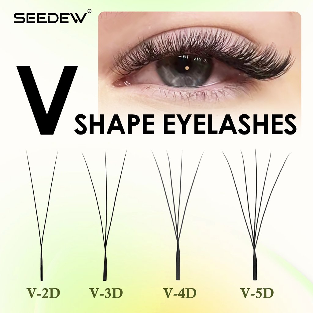SEEDEW แคบ 2d 3d 4d 5d Eyelash Extension ธรรมชาติหนาแน่น W รูปร่างขนตา V-Shaped Volume Lashes