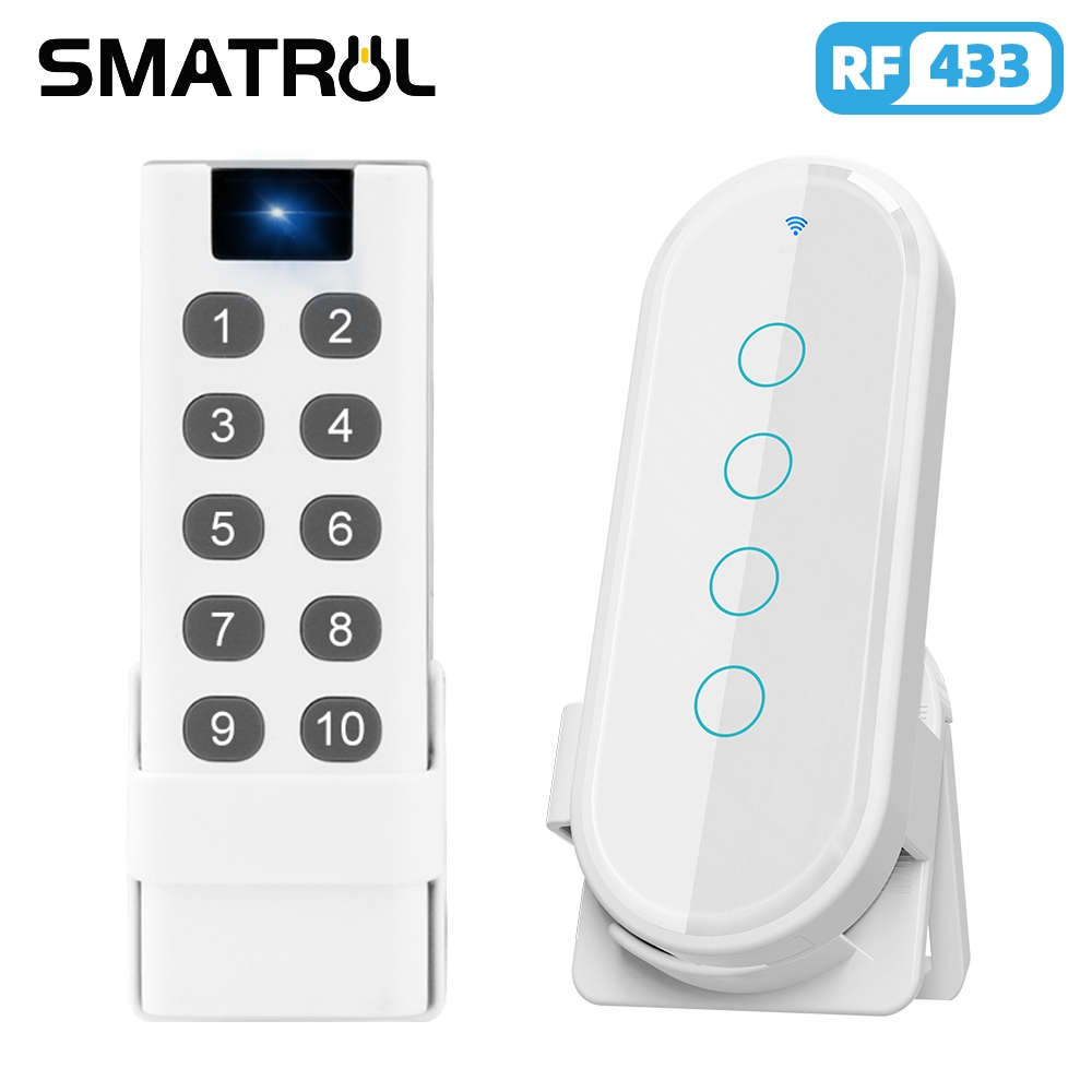 SMATRUL Smart home ใหม่ 433MHz 8 ปุ่ม EV1527 รหัส Key รีโมทคอนโทรลสวิทช์ RF เครื่องส่งสัญญาณ High-power แปดคีย์รีโมทคอนโทรลไร้สายพร้อมฝาครอบ push