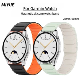 สายรัดสําหรับผู้เบิกทาง Garmin 570/265/255/745/245/165/168 แม่เหล็กซิลิโคนเหลวสําหรับ Garmin vivoactive 5/4/3/Venu 4 45 มม./3/2 สร้อยข้อมือ Garmin นาฬิกาอุปกรณ์เสริม