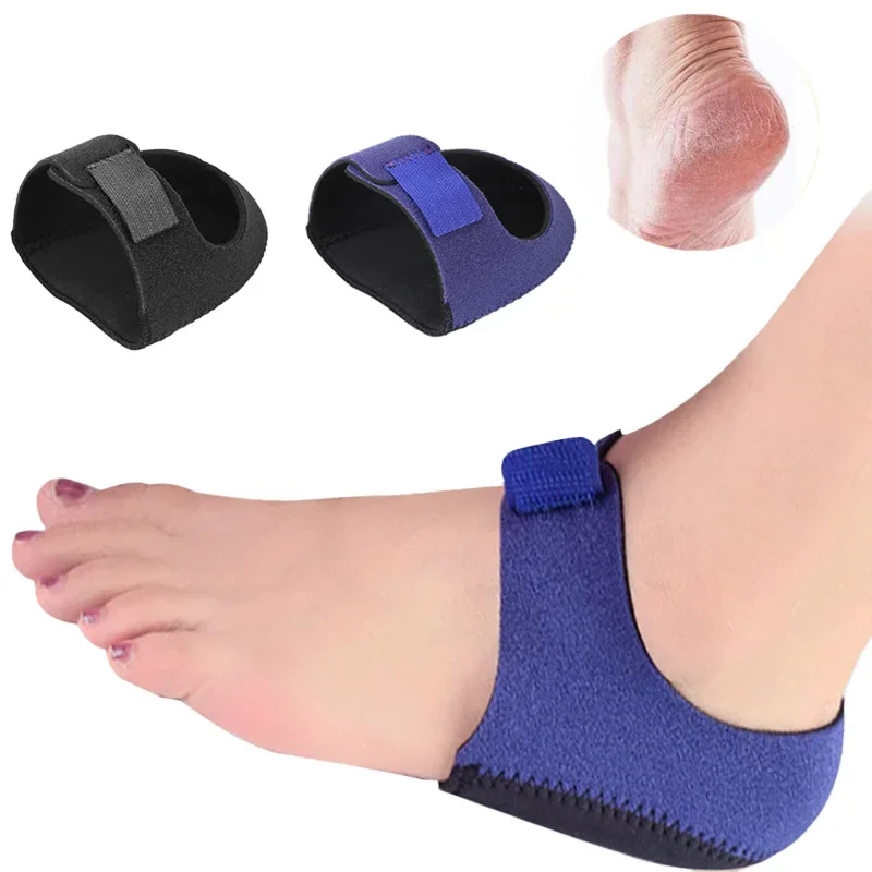 ส้นเบาะแทรก,Plantar Fasciitis ส้นถุงเท้า Anti-Crack ผ้ายืดหยุ่นสําหรับ Achilles Tendonitis แคลลัส Spurs Cracked เท้าบรรเทาอาการปวดส้น Pads