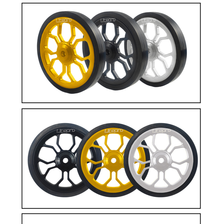 1 คู่ 80 มม. easywheel สําหรับจักรยานพับ Java neo และ brompton และล้อดันจักรยานพับได้สามคัน
