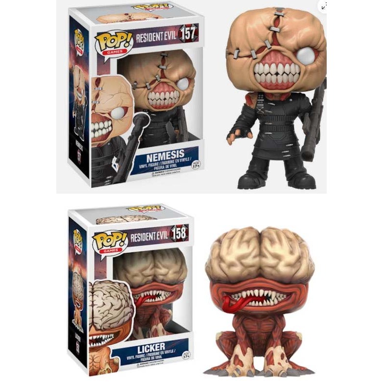 Funko Pop Resident Evil 157 The Nemesis / 158 The Licker ของเล่นฟิกเกอร์ไวนิล