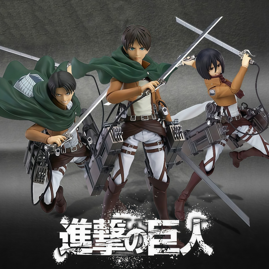 Attack on Titan figma Captain Levi Allen Mikasa Joint โมเดลเครื่องประดับที่สามารถเคลื่อนย้ายได้