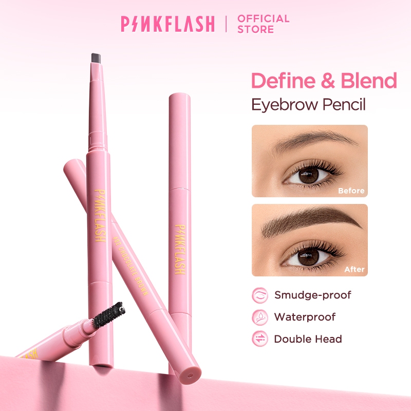 แฟลชสีชมพู #OhMyEmoji ดินสอเขียนคิ้วอัตโนมัติ Lasting Waterproof Pigmented Easy Blend Soft PF-E09