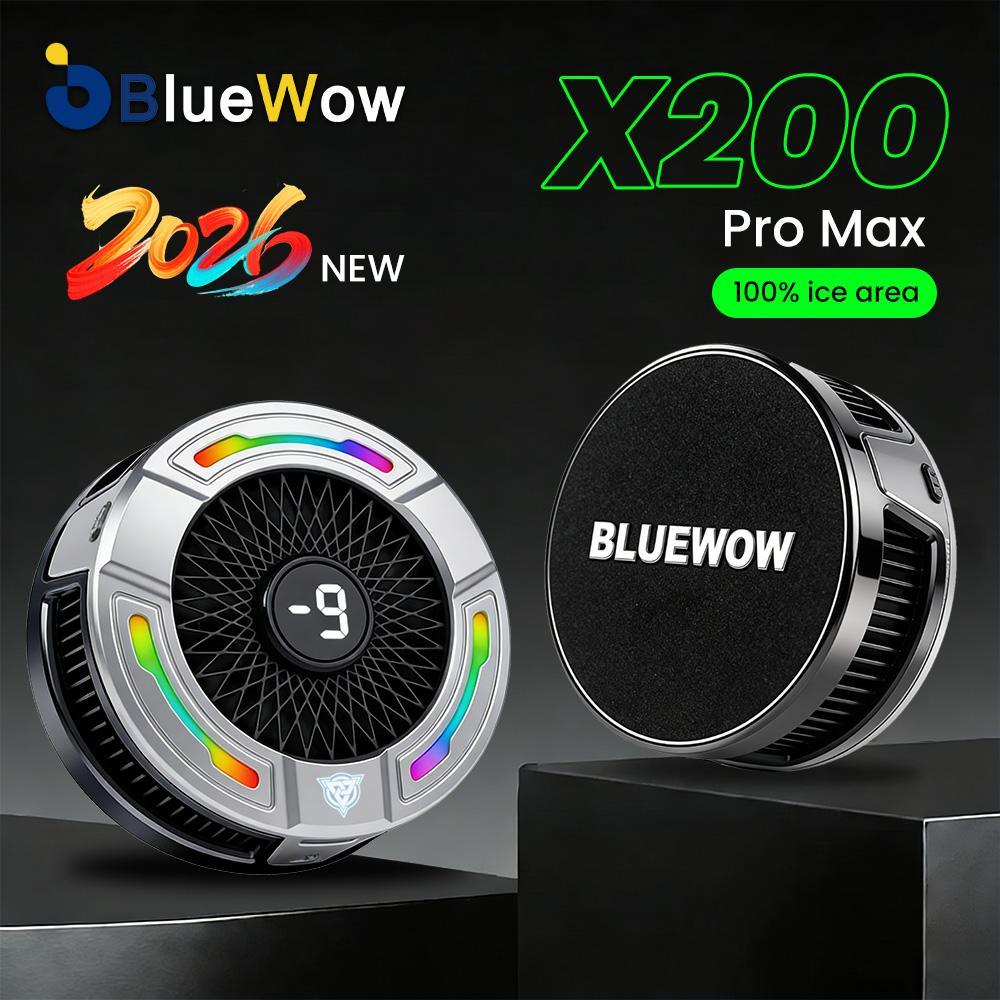 2026 ใหม่ BlueWow X200 Pro Max 27W Semiconductor Cooler, RGB Gaming Cooler สําหรับโทรศัพท์และแท็บเล็ต, ระบายความร้อนความเร็วสูงแบบปรับได้ 3 ระดับ, รองรับสากล