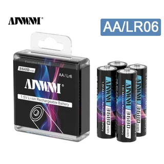 1.5V AA แบตเตอรี่ชาร์จ 3680mWh แบตเตอรี่ AA 1.5v