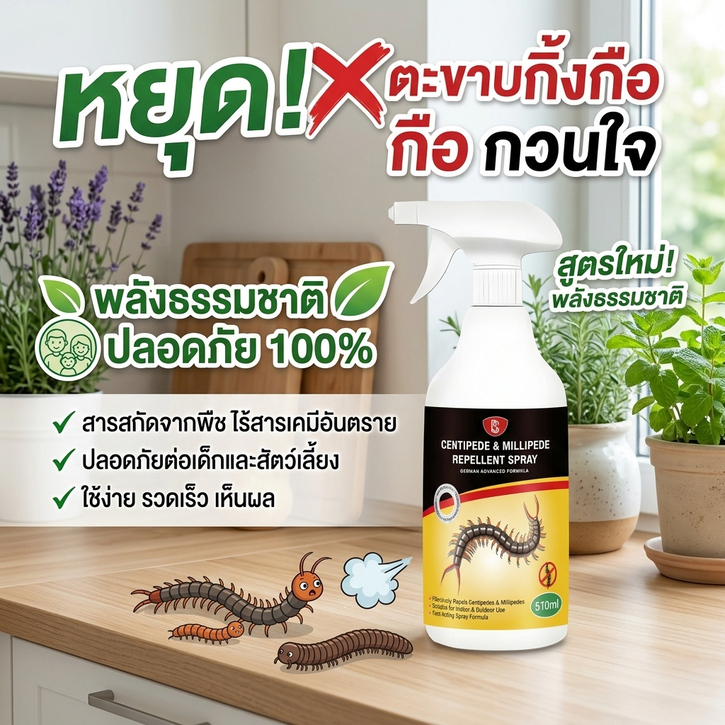 ตะขาบโผล่ฉีดเลย! Feh สเปรย์กำจัดตะขาบ กิ้งกือ ฉีดพ่นโดยตรง ไม่ต้องเจือจาง กำจัดได้ทันที ปกป้องยาวนาน 500ml