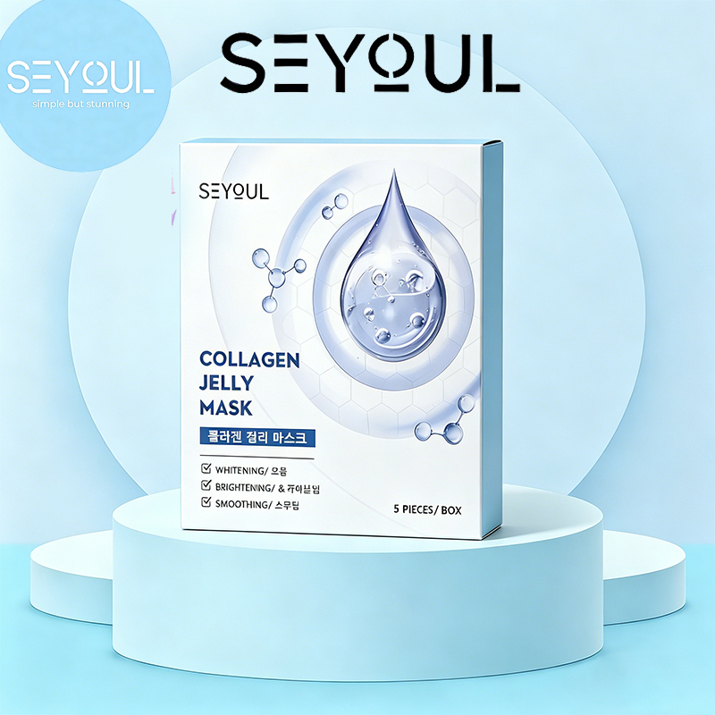 SEYOUL Collagen Gel Mask ปรับสีผิวให้กระจ่างใส ชุ่มชื้น และช่วยให้ผิวเรียบเนียนกระจ่างใส (1 กล่อง x 5 แผ่น)