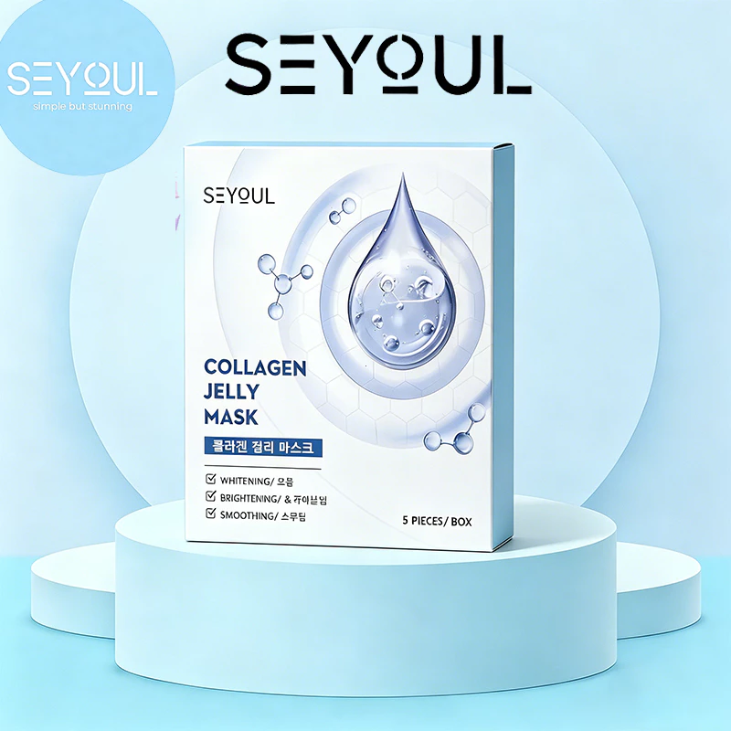 SEYOUL Collagen Gel Mask ปรับสีผิวให้กระจ่างใส ชุ่มชื้น และช่วยให้ผิวเรียบเนียนกระจ่างใส (1 กล่อง x 5 แผ่น)