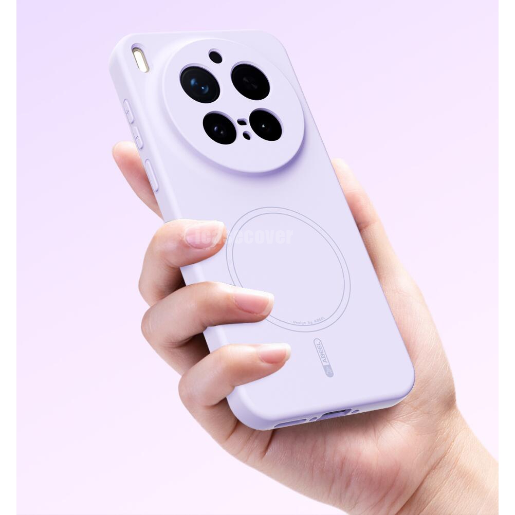 VIVO X300 Pro X200 Pro 5G เคสแม่เหล็กซิลิโคนเหลวหรูหราในตัวฝาครอบป้องกัน Flocking
