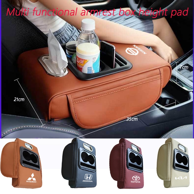 กล่องที่วางแขนรถมัลติฟังก์ชั่นของ Mitsubishi แผ่นรองความสูงพร้อมที่วางแก้ว กล่องกระดาษทิชชู่ เหมาะสํ