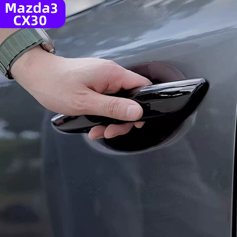 Mazda 3 2020-2026 Mazda CX30 ฝาครอบมือจับประตู CX30 Pure Bright Black Paint Craft Handle Cover