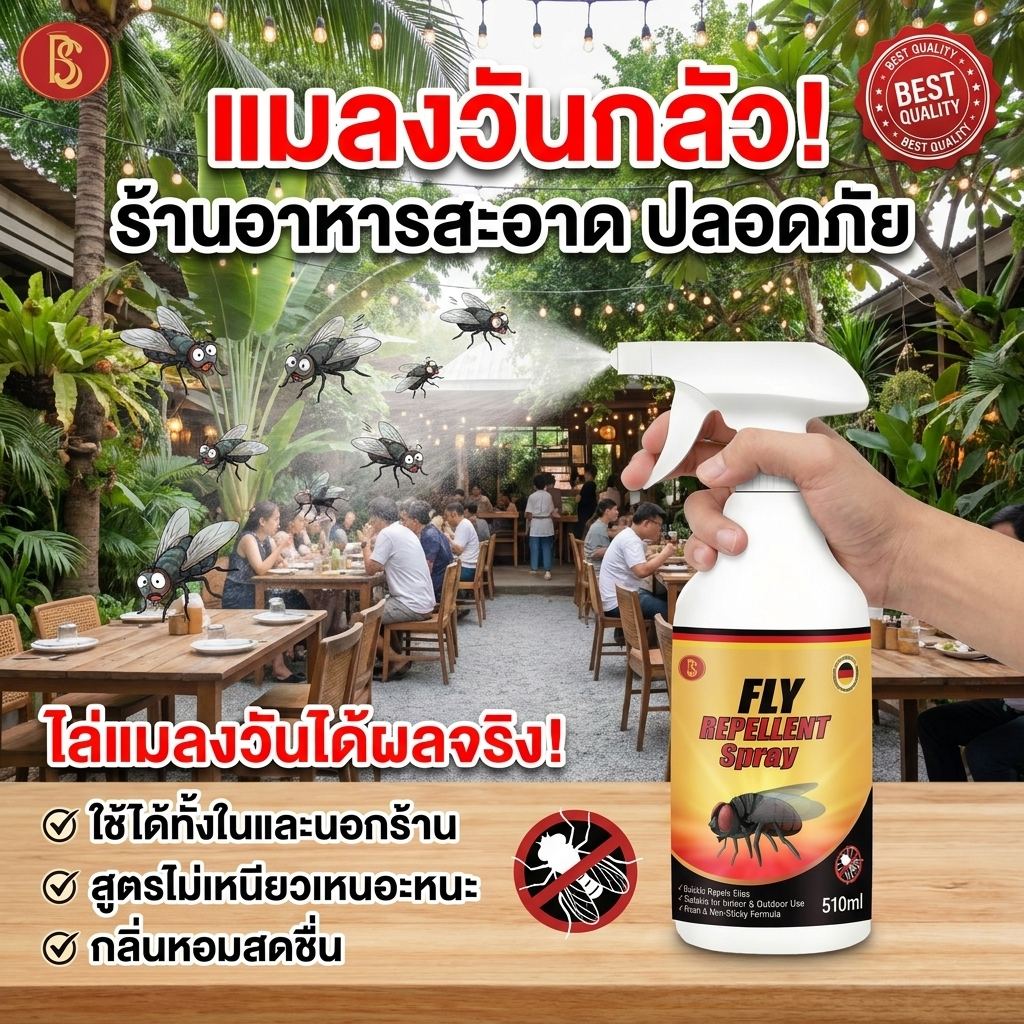 🇹🇭 มีสินค้าพร้อมส่ง🪰ไล่แมลงวัน กำจัดแมลงวัน สเปรย์ไล่แมลงวัน ไล่แมลงหวี่ 510ml ไร้พิษไร้กลิ่น ใช้ในโซนรับประทานอาหาร สวนบ้าน