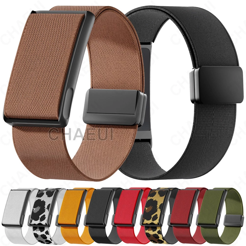 สายรัดไนลอนหัวเข็มขัดแม่เหล็กห่วงสร้อยข้อมืออุปกรณ์เสริมสําหรับ Amazfit Helio Strap