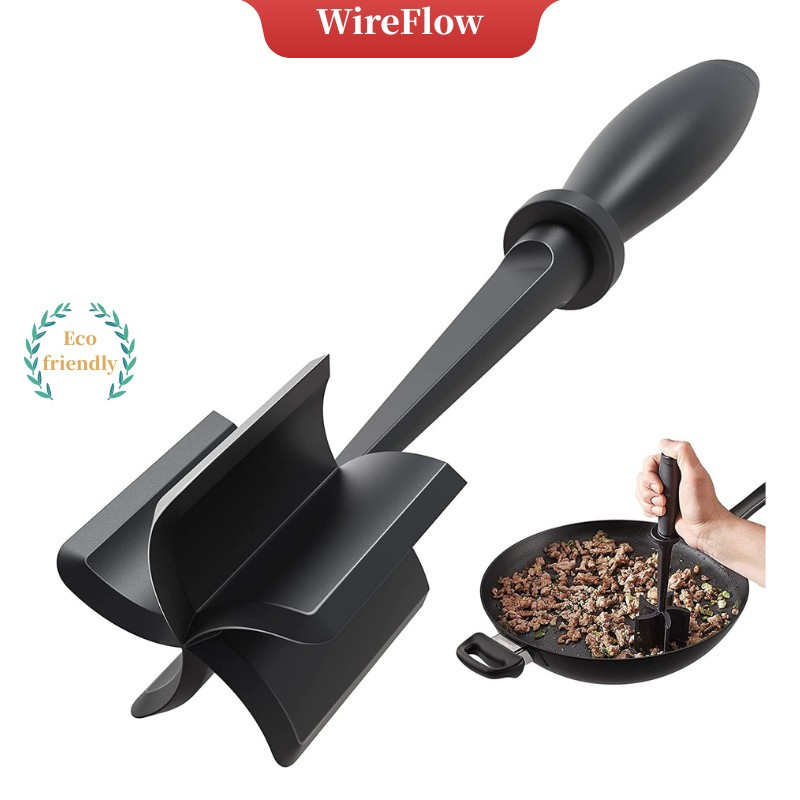 WireFlow เครื่องบดเนื้อแบบอัปเกรด ทนความร้อน ไนลอน สำหรับบดเนื้อแฮมเบอร์เกอร์ เนื้อบด และมันฝรั่ง อเนกประสงค์