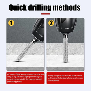 Hex Shank Dry Diamond Drill Bits Set, 6/8/10/12 มม.สําหรับพอร์ซเลน, เซรามิคและหินแกรนิต 4 ชิ้น