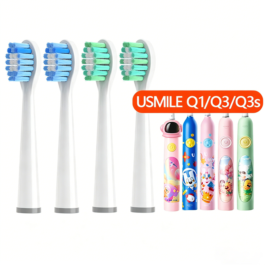 12PCS สําหรับ Usmile เด็กเปลี่ยนหัวแปรงสีฟัน Fit Q1/Q3/Q3S/Q10/Q10pro/Q20/Q4/S10/A10, Soft DuPont Br