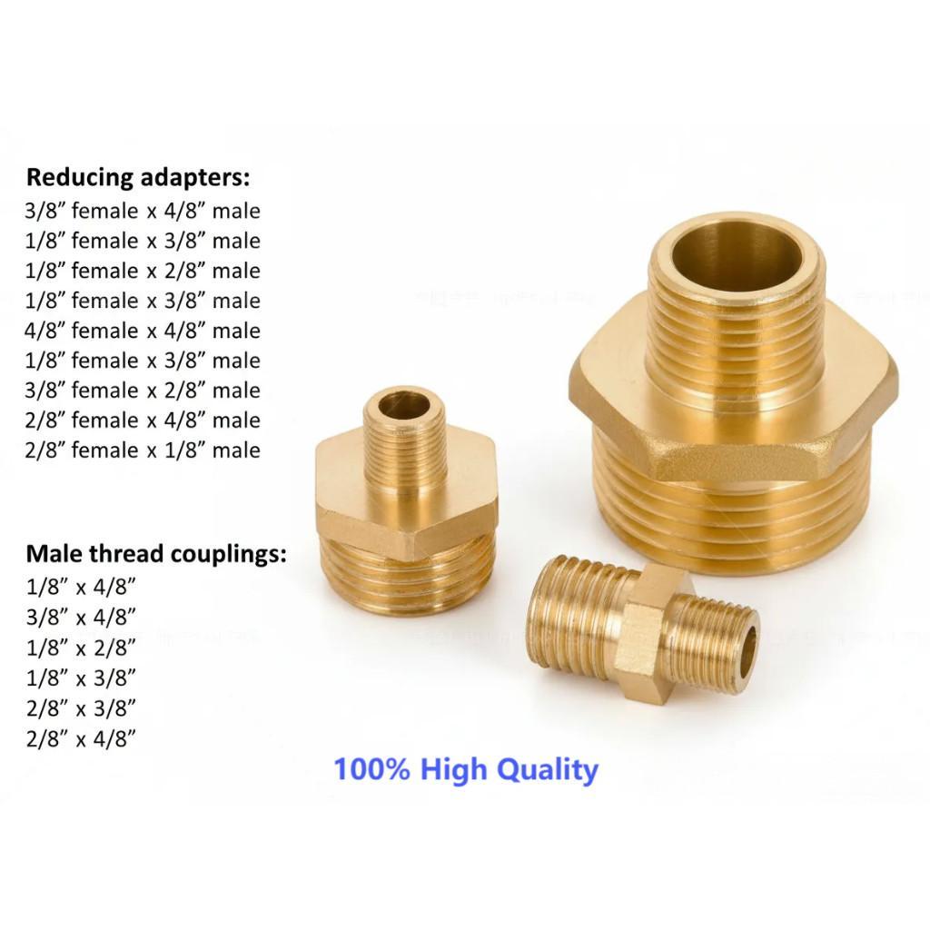 1/8"–1/2" นิปเปิ้ลทองเหลือง (Brass Hex Nipple) เป็นข้อต่อท่อคุณภาพสูง ผลิตจากทองเหลืองแท้ แข็งแรงทนทาน ไม่เป็นสนิม ทนแรงดันและ