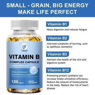 อาหารเสริมวิตามิน B-Complex (B12 B1 B2 B3 B5 B6 B9 Folic Acid &Biotin) เพื่อปรับปรุงระบบภูมิคุ้มกัน