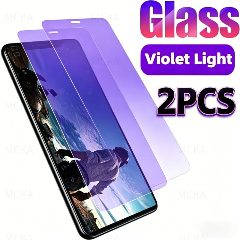 1/2PACK Eye-Friendly VioletกระจกนิรภัยสําหรับRealme 14 + 13 13 + 12 + 11 10 10T 9 Pro + GT 5 Neo 3T 