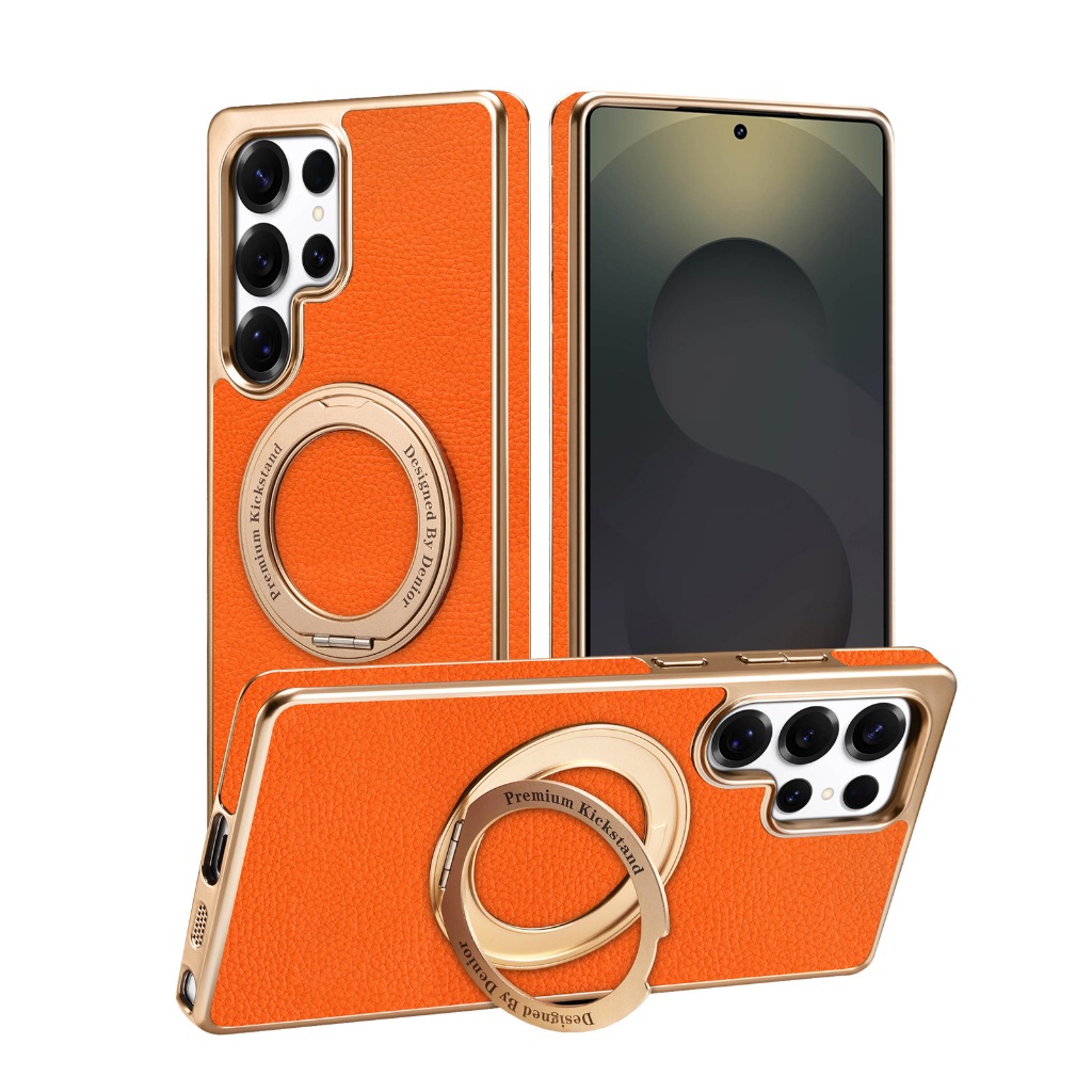 สําหรับ Samsung Galaxy S23/24/25/26 เคสหนังทรงสลิมแบบหมุนได้ 360°